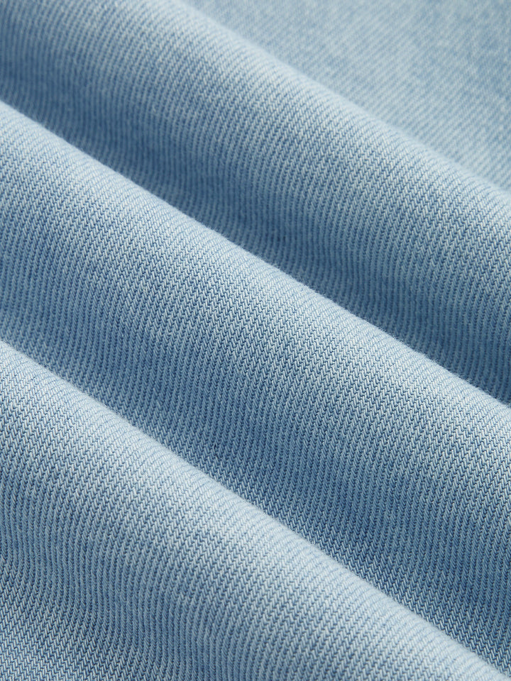 Ærmeløs Crop Denim Top & Plisserede Bukser Sæt