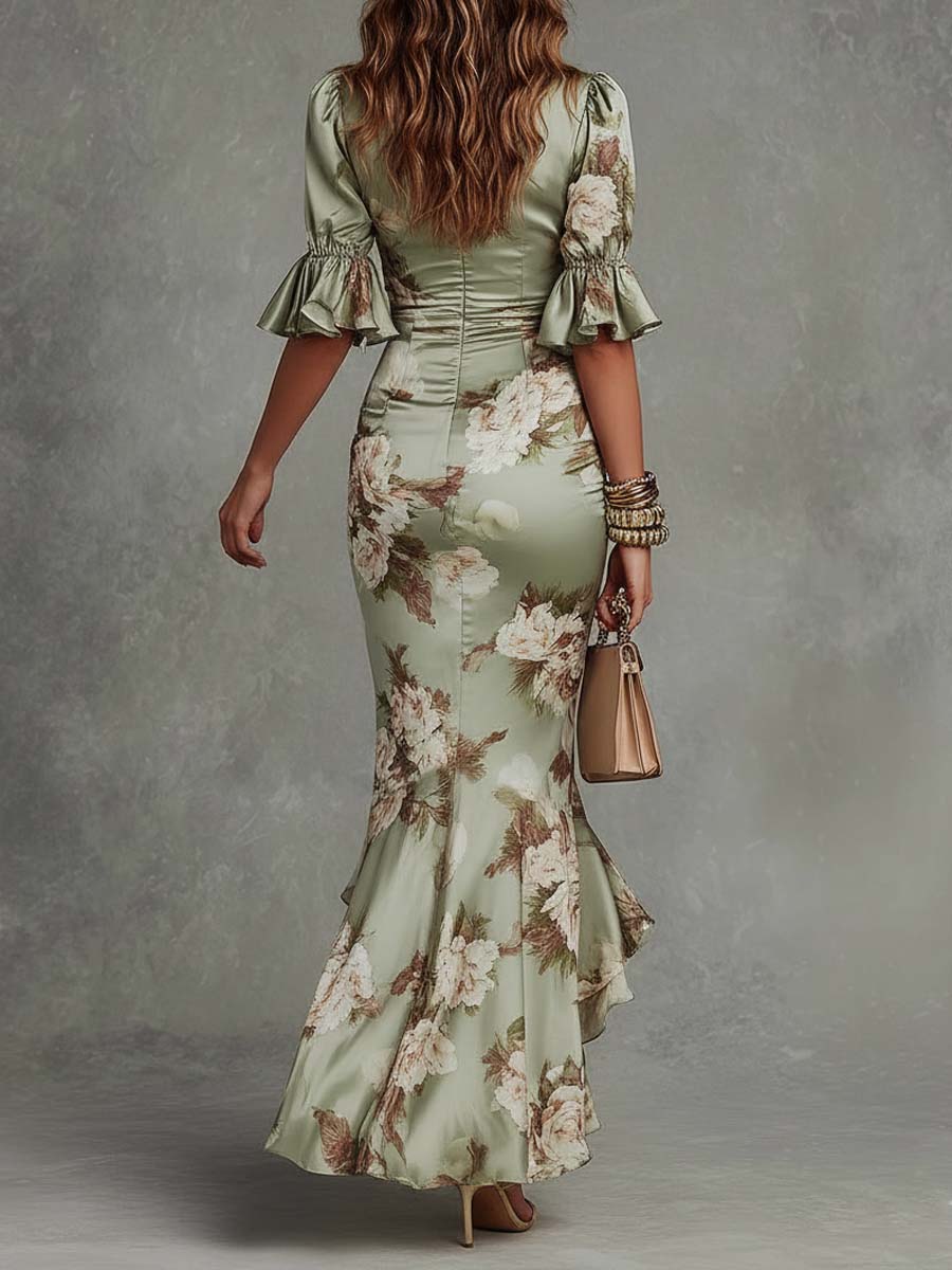 Anastasia | Elegant Kjole Blomsterprint 🌸