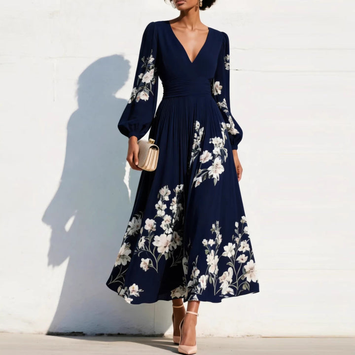 Aurelia Blomster Midi Kjole