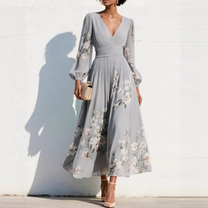 Aurelia Blomster Midi Kjole