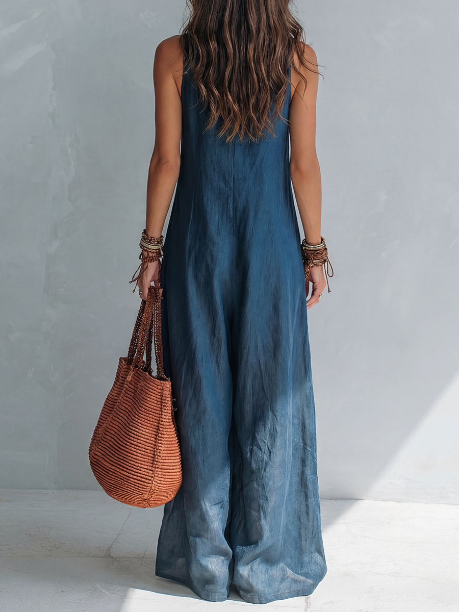 Bohemian Chic | Jumpsuit med vide ben og funktionelle lommer til kvinder | Ubesværet stil til alle lejligheder