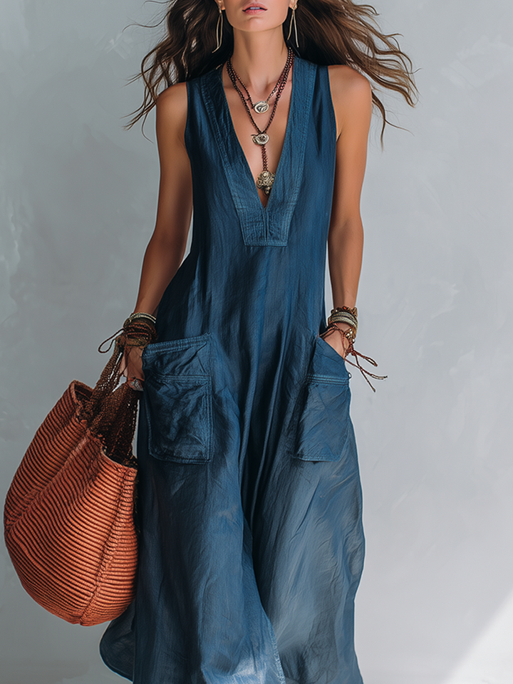 Bohemian Chic | Jumpsuit med vide ben og funktionelle lommer til kvinder | Ubesværet stil til alle lejligheder
