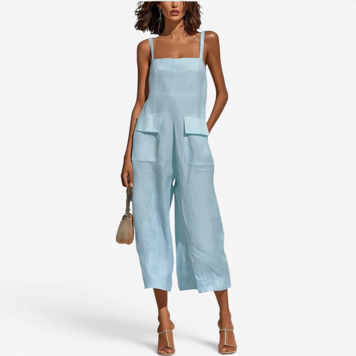 Elegant jumpsuit med vide ben og albuelange ærmer for ubesværet stil