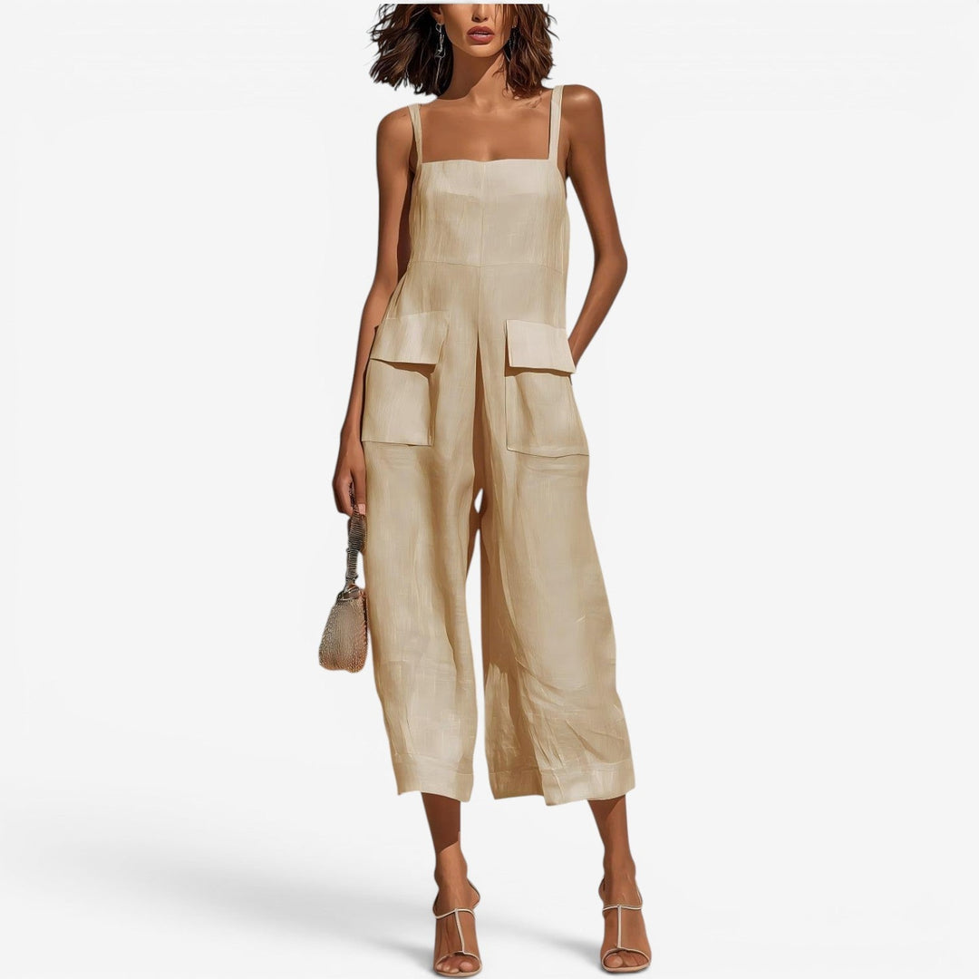Elegant jumpsuit med vide ben og albuelange ærmer for ubesværet stil