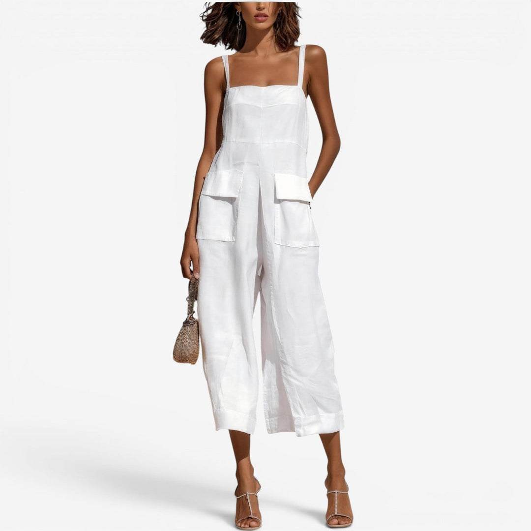 Elegant jumpsuit med vide ben og albuelange ærmer for ubesværet stil