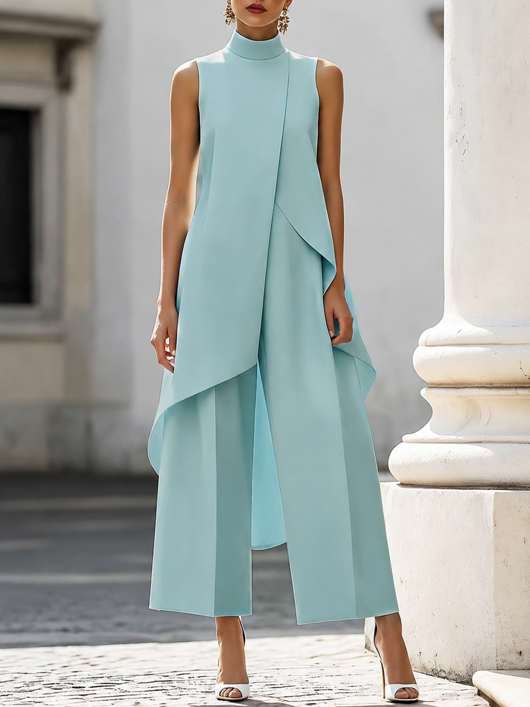 Harlow | Asymmetrisk top med vide benbukser