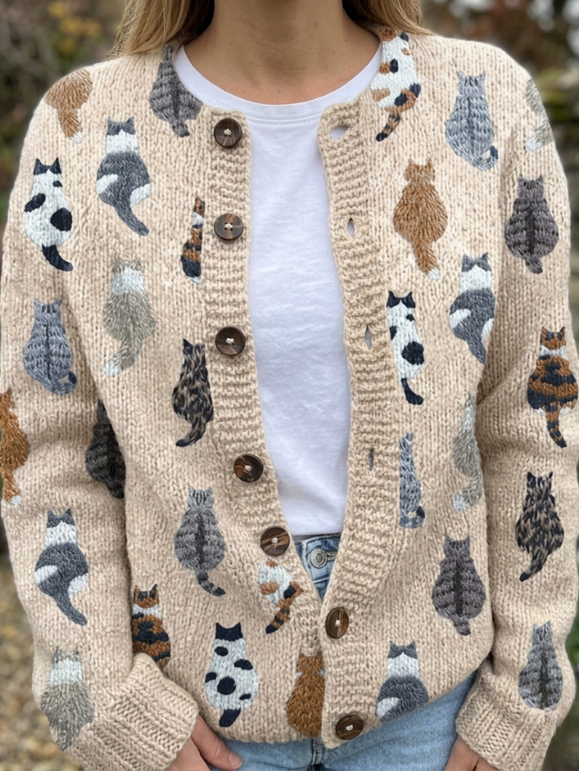 Iben | Katteprint Cardigan