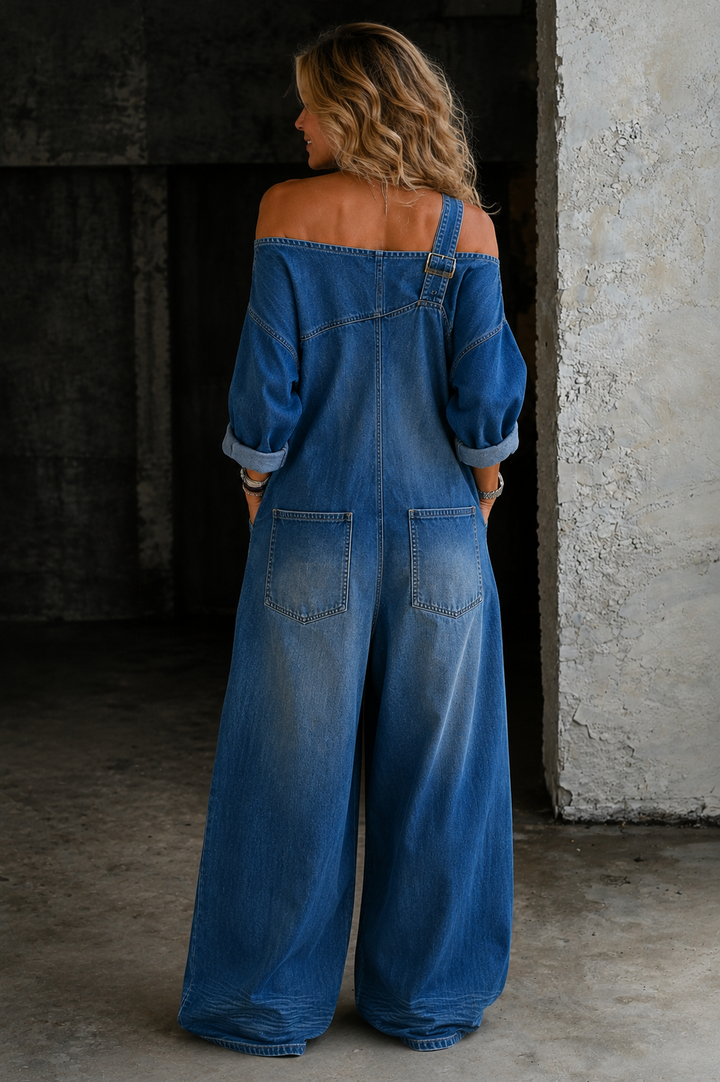 Lianne™ Off-Shoulder Denim Jumpsuit