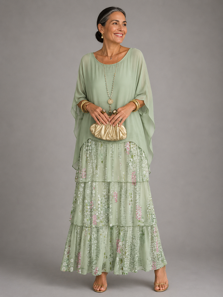 Matilda | Elegant, flagrende maxikjole