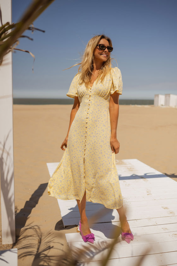 Soleil Drape Midi-kjole