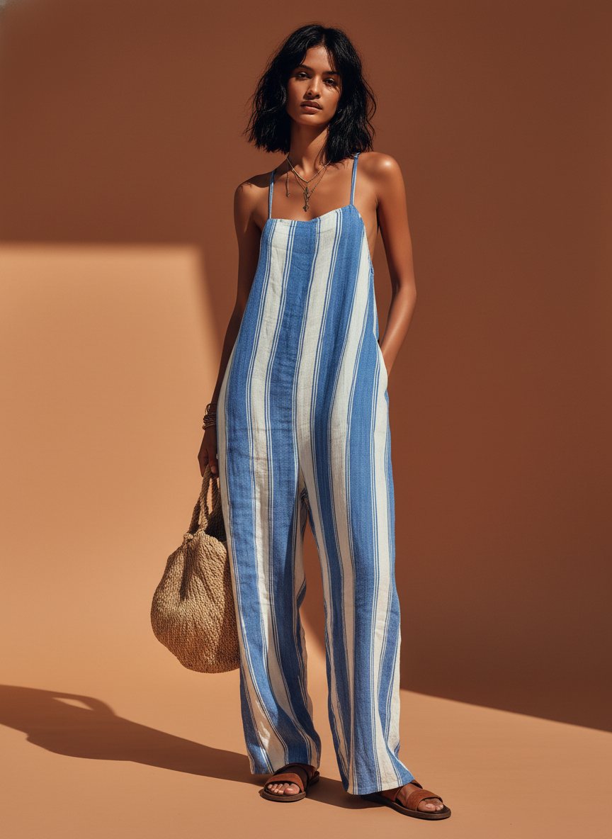 Stella | Stribet hofteholderjumpsuit