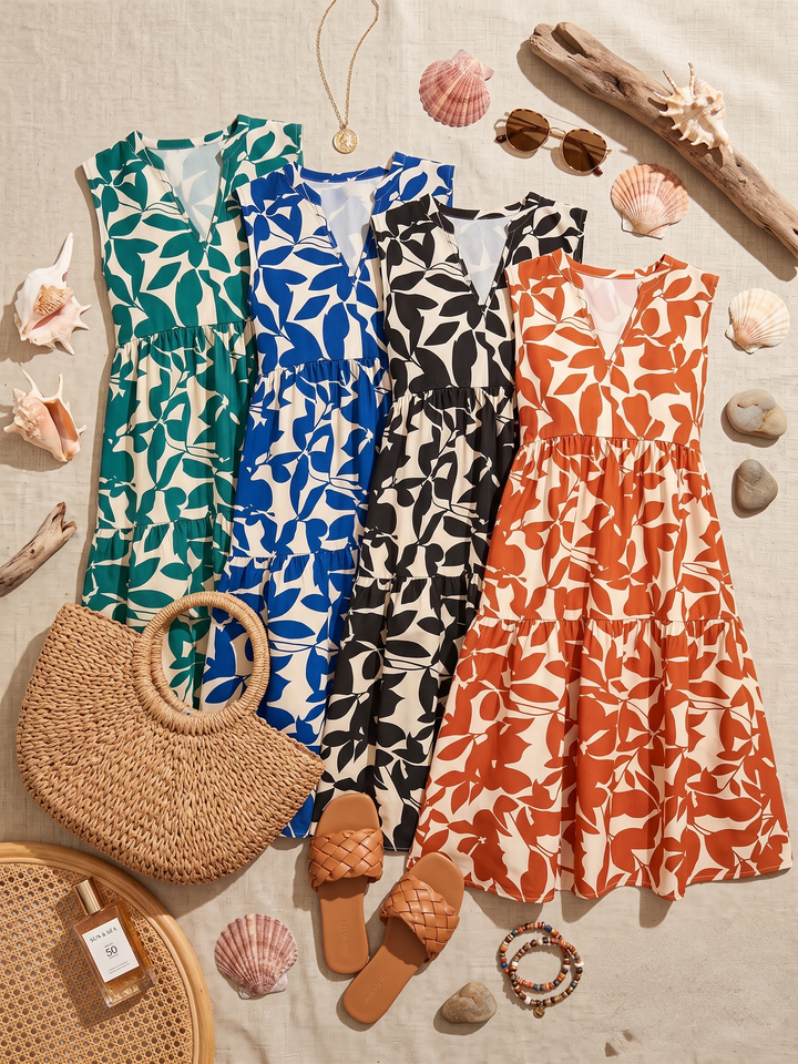 Tasha™ | Elegant midikjole med mavecamouflerende design